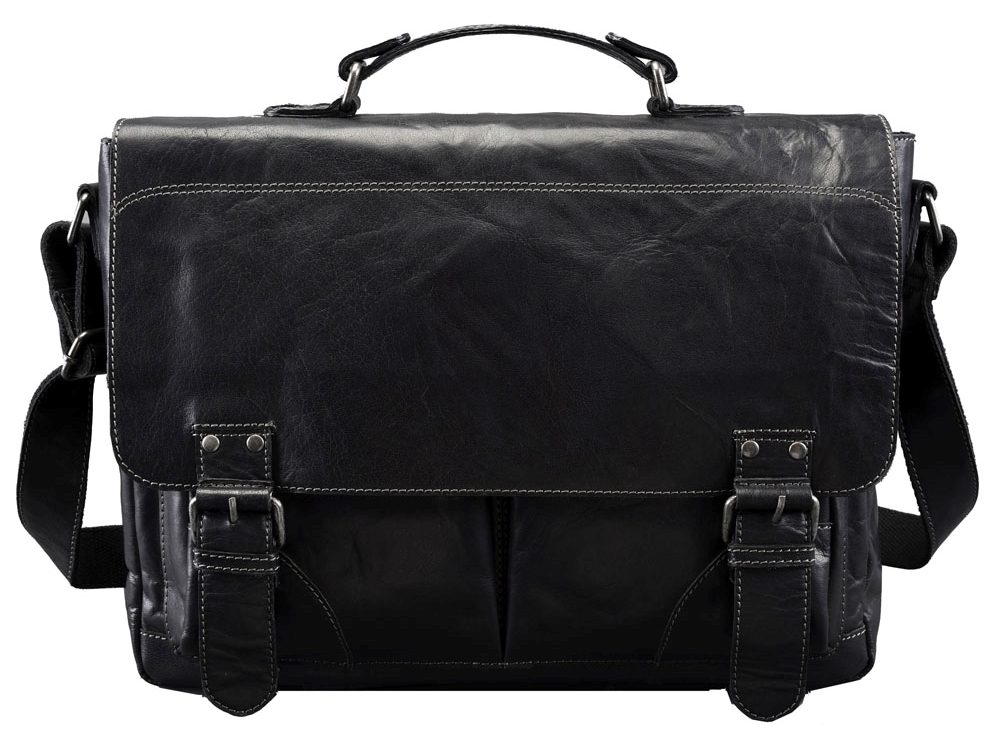 Sacoche a bandouliere Cuir Noir PRIDE ET SOUL Business Bag L CITASAC