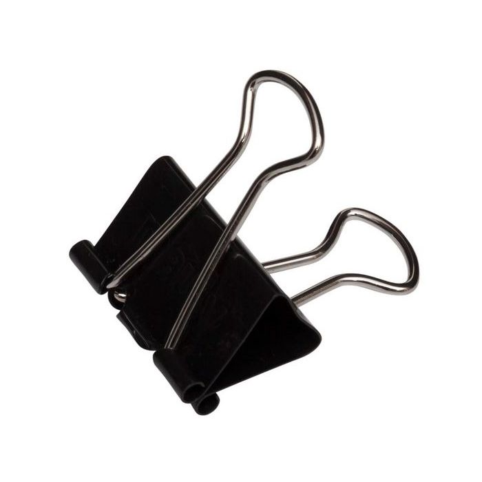 Pince métallique Noir de papier 41mm plié - Binder Clips - Mab