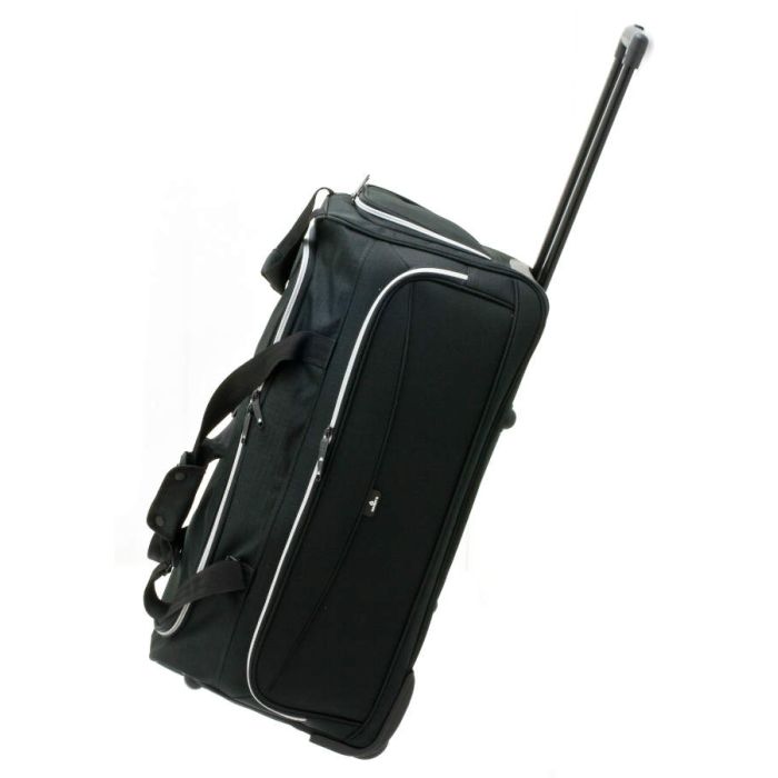 VALISE SAC DE VOYAGE BAGAGE TROLLEY CHARIOT AVEC ROUES A ROULETTES MOYEN  75CM NOIR