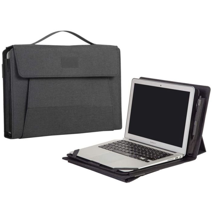 Sacoche Support pour PC 15' Simili Cuir Housse Multifonction Pochette  Ordinateur Portable 15 Pouces