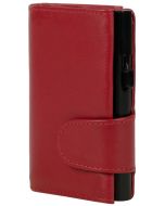 Photo Porte-monnaie avec porte-cartes - Simili-cuir - Rouge / Argent CLICKSAFE