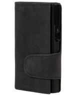 Photo Porte-monnaie avec porte-cartes - Simili-cuir - Rouge / Argent CLICKSAFE