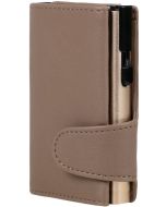 Porte-monnaie avec porte-cartes RFID - Simili-cuir Gris/Champagne CLICKSAFE