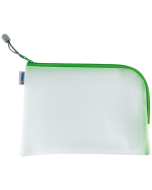 Photo Pochette universelle à zip - 260 x 200 mm - Transparent / Vert HERMA Mesh Bags