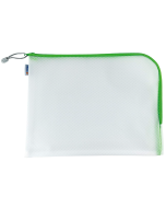 Photo Pochette universelle à zip - 360 x 280 mm - Transparent / Vert HERMA Mesh Bags