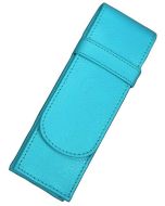 Photo ALASSIO : Étui en cuir pour 2 stylos - Turquoise 2673