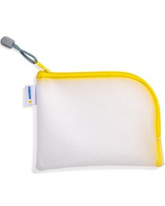 Pochette avec fermeture éclair - 190 x 140 mm - Transparent / Jaune : HERMA Mesh Bags image