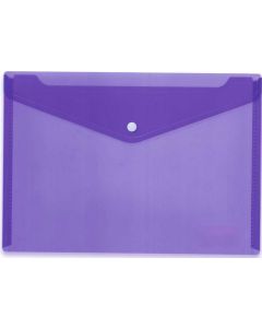 Pochette enveloppe A4 à bouton-pression - Violette Transparente HERMA