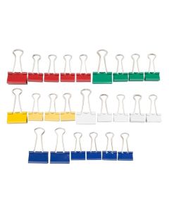 Pince double clip en acier - Largeur 19/25 mm - Assortiment MAUL Mauly Lot de 24