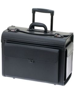 Valise de pilote avec roulettes en simili-cuir de DAVIDT'S