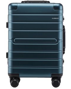 Valise de voyage avec 4 roulettes - Aluminium Bleu : ALUMAXX avant