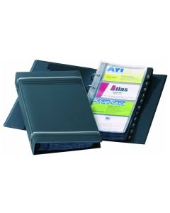 Photo Classeur à anneaux 200 cartes de visite - PVC anthracite DURABLE Visifix