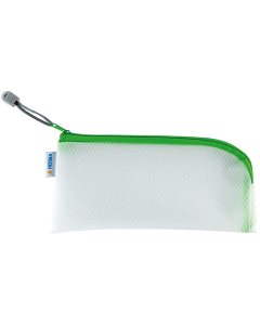 Photo Pochette universelle à zip - 230 x 110 mm - Transparent / Vert HERMA Mesh Bags