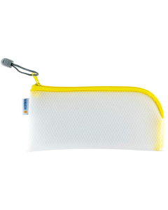 Photo Pochette universelle à zip - 230 x 110 mm - Transparent / Jaune HERMA Mesh Bags