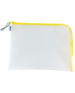 Photo Pochette universelle à zip - 360 x 280 mm - Transparent / Jaune HERMA Mesh Bags 