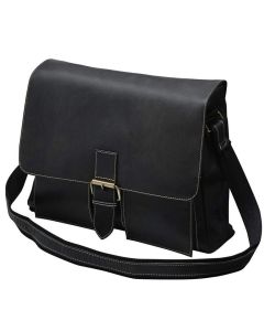 23052 MEANDMY  : Sac à bandoulière pour documents en cuir - TRENTY Noir Besace