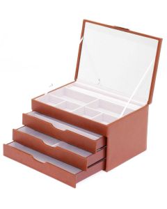 DAVIDT'S 367200-84 : Boite à bijoux Euclide - Rouge ouvert