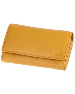 Porte-monnaie en Cuir - 100 x 40 x 130 mm - Jaune MIKA