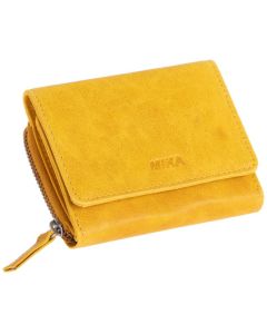 Photo Porte-monnaie en cuir - 90 x 30 x 110 mm - Jaune MIKA