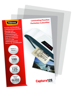 Photo Pochettes à plastifier des Cartes - 250 mic 60 x 90 mm FELLOWES