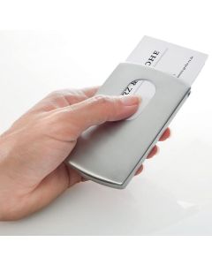 Photo Étui distributeur pour cartes de visite - Inox - Argent SIGEL Snap