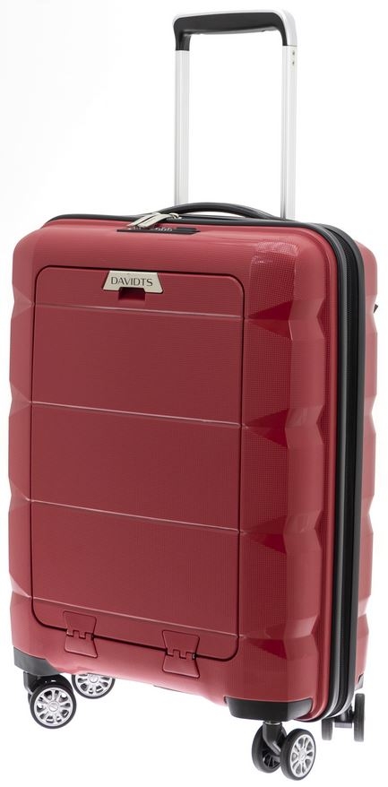 Valise cabine à 4 roulettes - Compartiment PC - Rouge DAVIDT'S